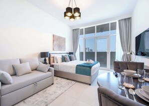 TV - Free housekeeping visits during your stay - StayShort - Chic Studio Apartment in JVC Sleeps 4 (JVC)