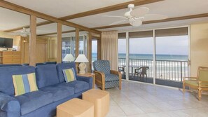 Living area - Wake Up by the Waves – 1BR Windward Suite in Daytona Shores (Daytona Beach Shores)