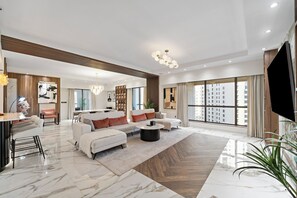Living area - Luxury 3BR M Beachfront Retreat (Dubai)