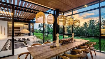 Family Villa, Patio, Pool View | Dining