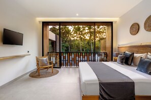 Vila, varanda, vista para a piscina | Roupa de cama