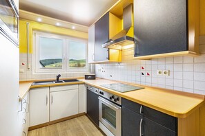 Kühlschrank, Mikrowelle, Ofen, Herdplatte