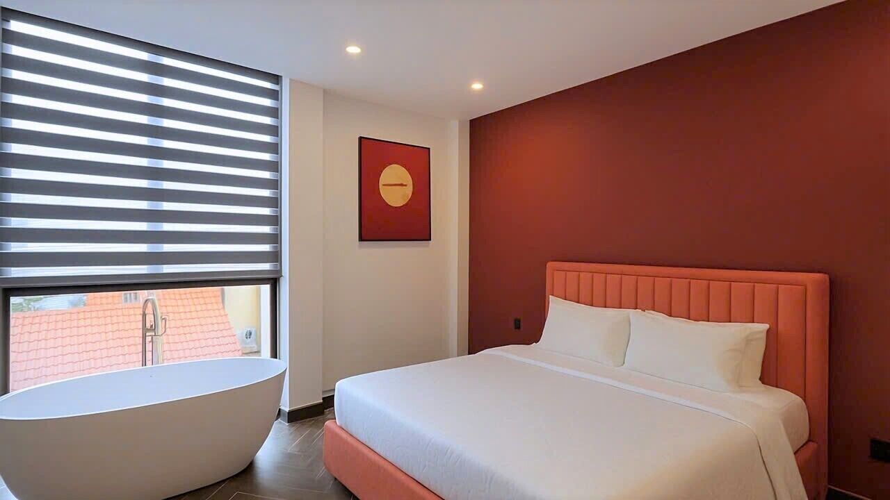 Executive-studiosuite - badekar | Egyptiske bomuldslagner, premium-sengetøj, skrivebord