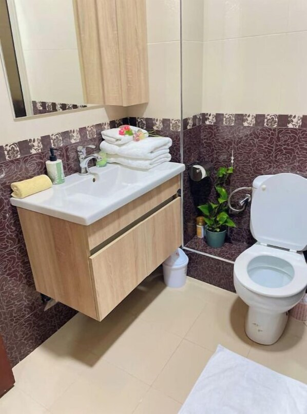 Shower, jetted bath, bidet, towels - Apartment in Marrakech (Marrakech)