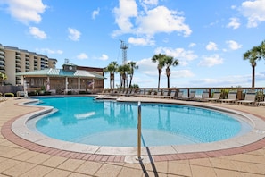 Pool - The Funky Monkey • Beach Chairs  Gulf-Front 3BR/3BA • Hidden Dunes (PCB)