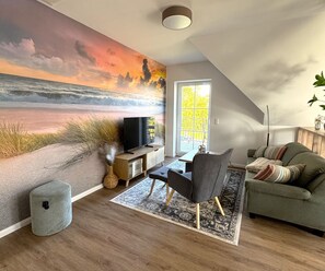 TV, stereo - Vacation apartment Kajüte 2 - close to the harbor, with balcony - Fully equipped (Poseritz)