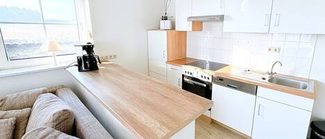 Fridge, oven, stovetop, dishwasher