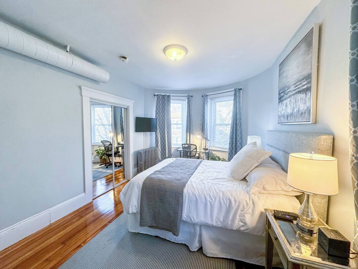 Desk, iron/ironing board, travel crib, free WiFi