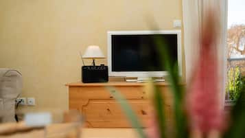 TV, DVD player, stereo