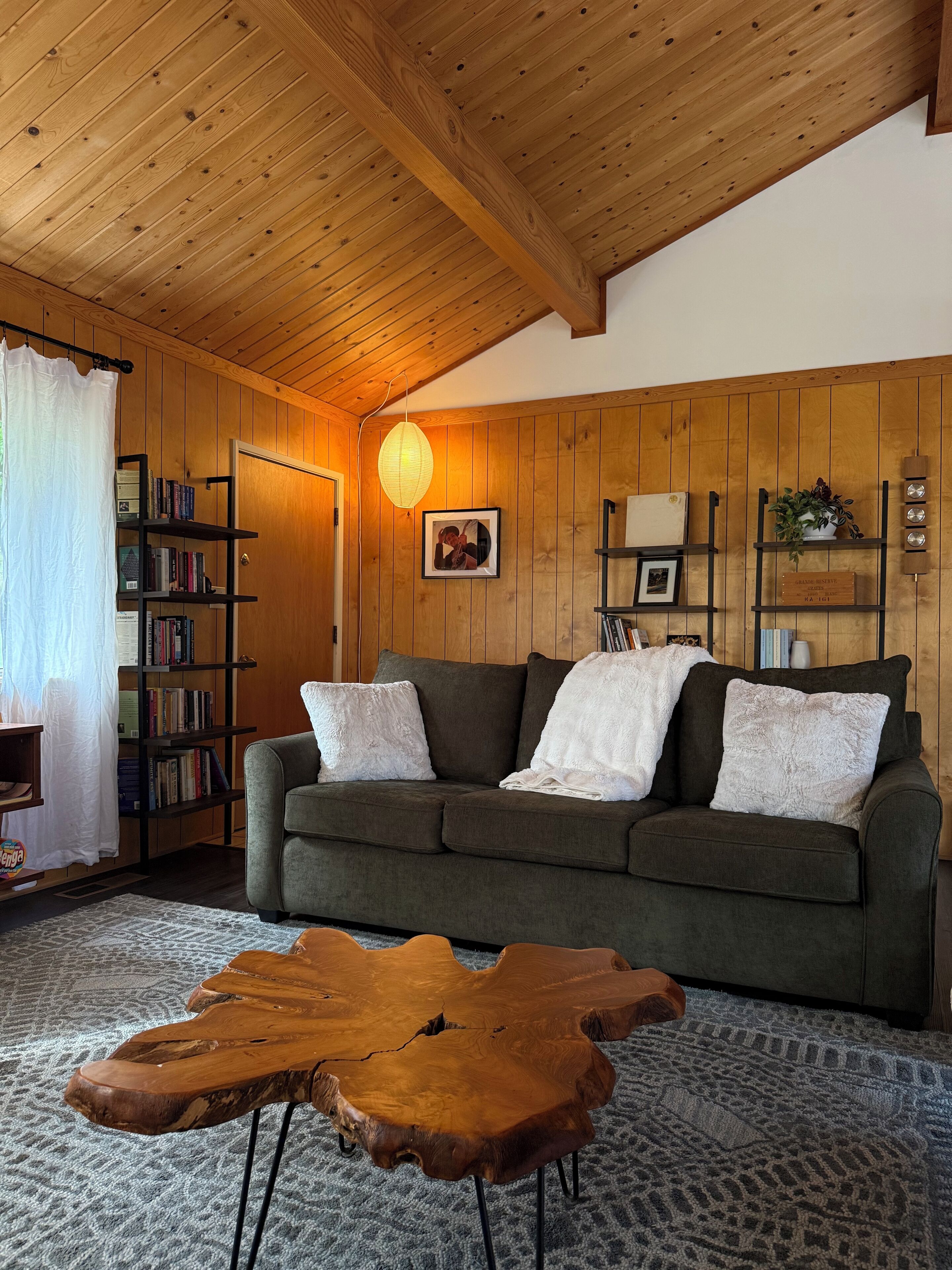 Televisión y chimenea 