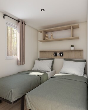 Bangalô conforto, vista para o jardim | Espaço de trabalho para notebook, Wi-Fi de cortesia