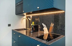 Coffee/tea maker, fridge, microwave, stovetop - A Luxurious 3-BR apartment in the Champs Elysées (Paris)