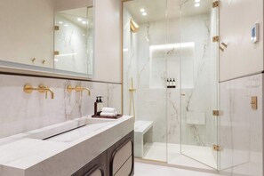 Shower, hair dryer, shampoo - A Unique 2-BR/2Ba with Terrace Services - Louvre (Paris)