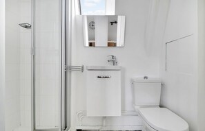 Shower, hair dryer - A Great 1-BR with view on Notre Dame (Paris)