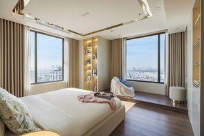 เครื่องนอนระดับพรีเมียม,   ผ้านวมขนเป็ด, เตียง Select Comfort, มินิบาร์ฟรี