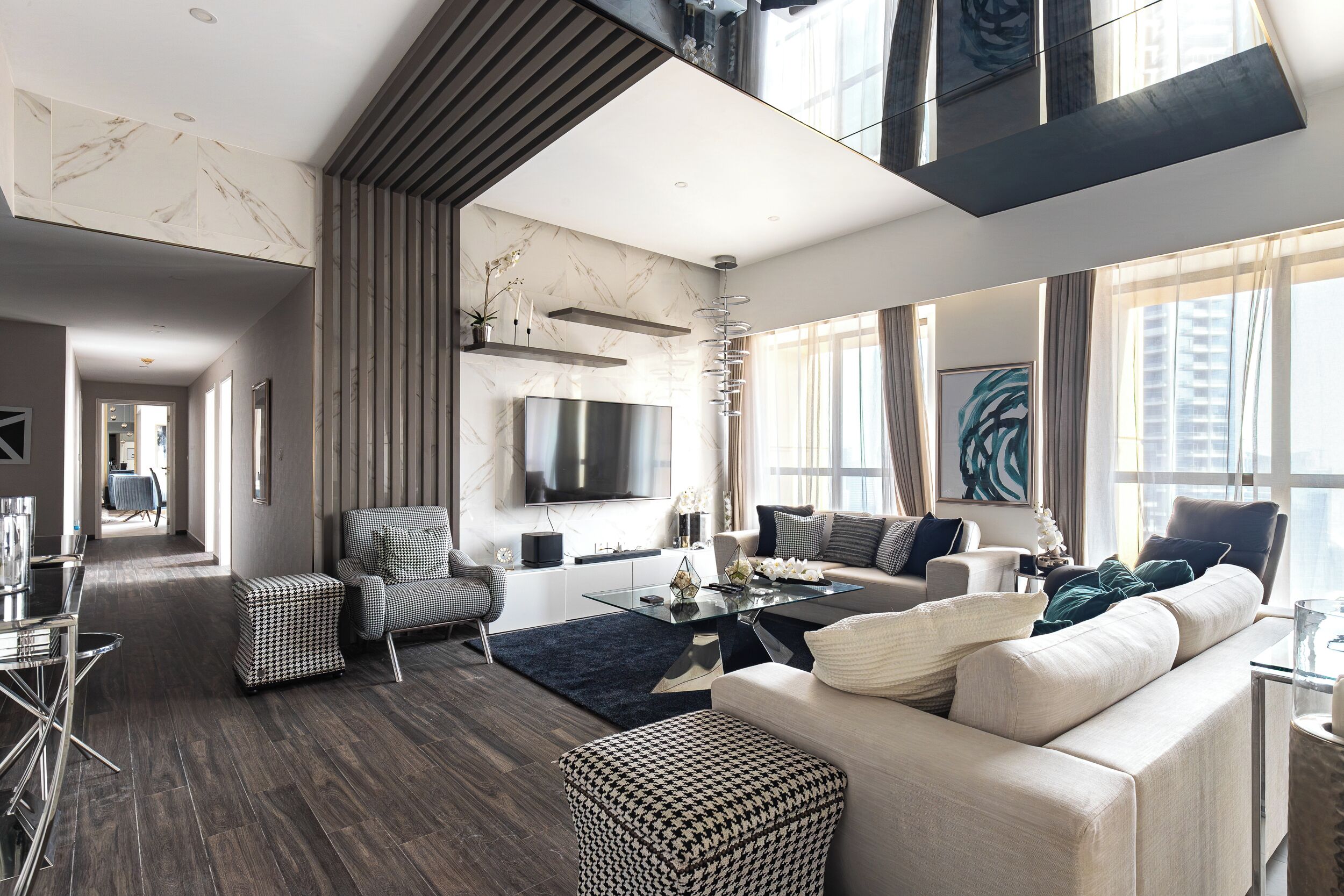 豪華頂層客房, 4 間臥室, 城市景 | 客廳 | 45 吋智能電視連數碼  電視頻道、Netflix、串流服務