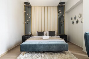 디럭스 펜트하우스, 침실 4개, 시내 전망 | 각각 다른 스타일의 인테리어, 각각 다르게 가구 비치, 암막 커튼, 방음 설비