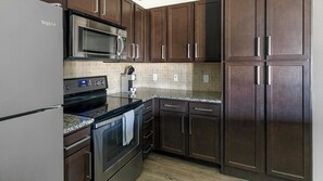 Fridge, dining tables