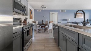 Fridge, dining tables - Landing | Incredible 1BD, Courtyard (Paradise)