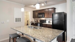 Fridge, dining tables