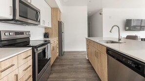 Fridge, dining tables