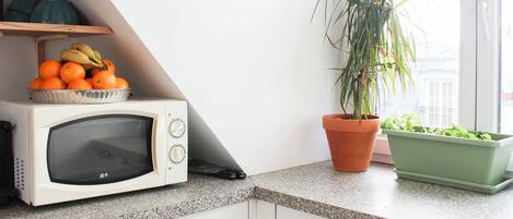 Kylskåp, mikrovågsugn, ugn och spishäll