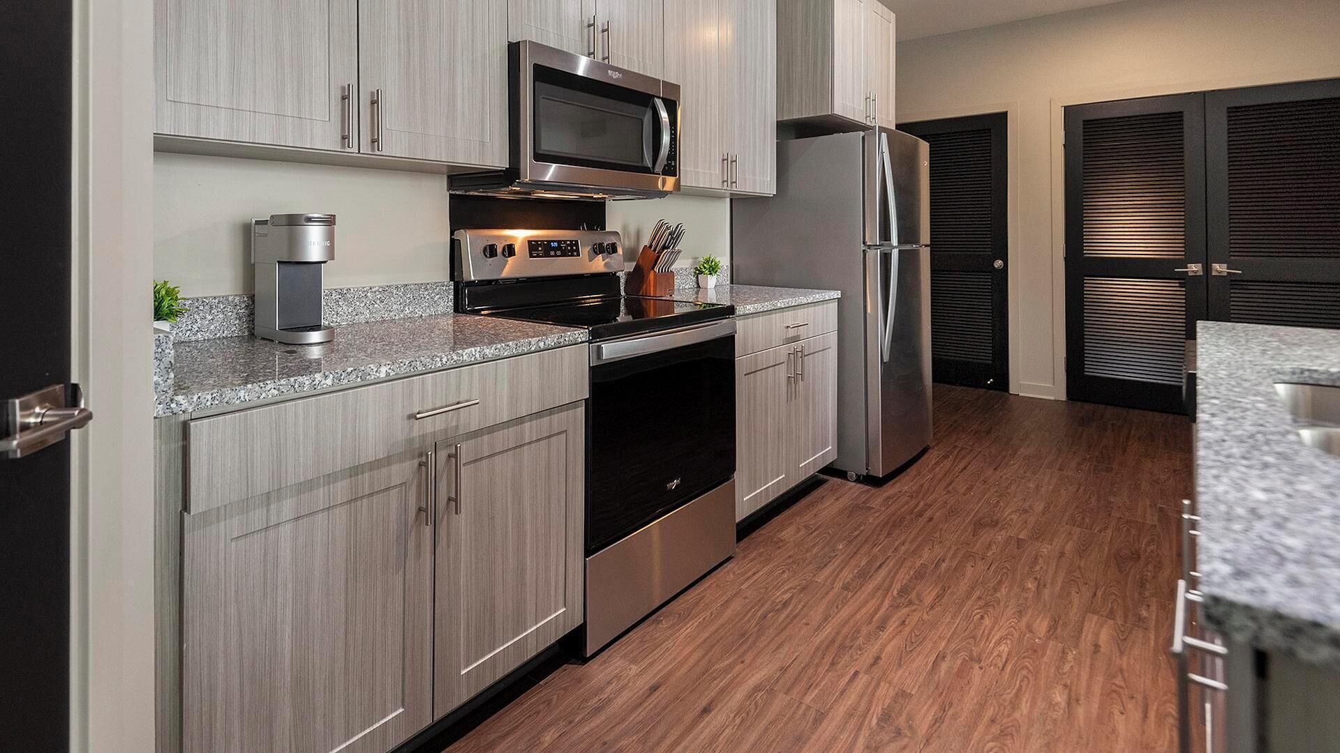 Fridge, dining tables