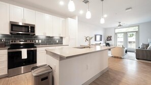 Fridge, dining tables - Landing | Incredible 1BD, Gym, Pool (Austin)