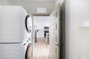 Fridge, dining tables - Landing | Chic 2BD, Yoga Studio, Pool (Orange Beach)