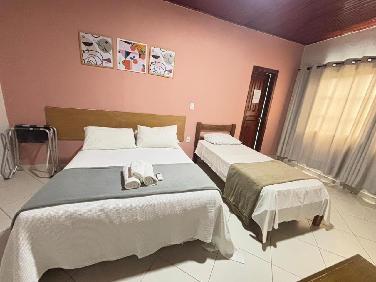 Classic Quadruple Room, Garden View | Desk, laptop workspace, free WiFi