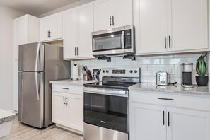 Fridge, dining tables