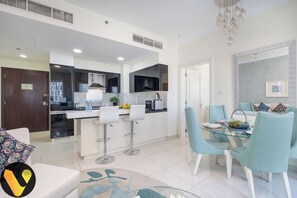 Apartment, Balcony, City View | In-room dining - Downtown near Dubai Mall Burj Khalifa (Dubai)