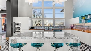 Fridge, dining tables - Landing | Stylish 1BD, Clubhouse, Pool (Denver)