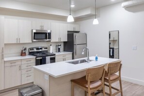 Fridge, dining tables - Landing | Incredible Studio, Gym, Clubhouse (Salt Lake City)