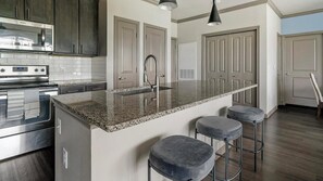 Fridge, dining tables