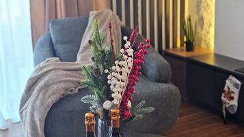 Smart TV, fireplace