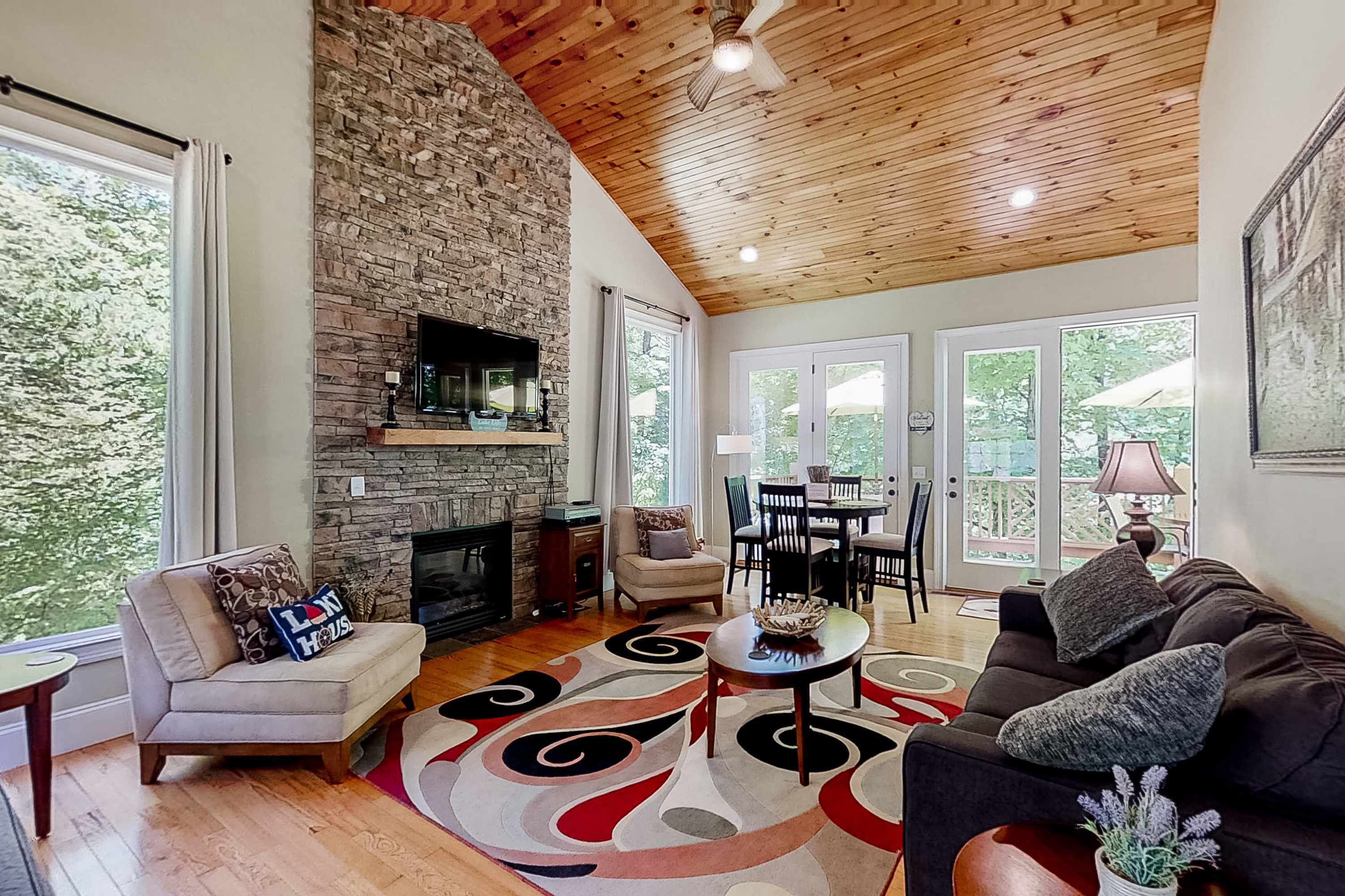 TV, fireplace, DVD player, offices