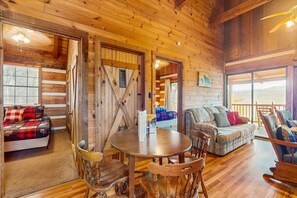 Interior - Cozy log cabin w/ Free Attraction TIckets, private hot tub, fireplace, & deck (Townsend)