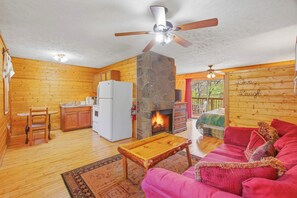 TV, fireplace, DVD player - Charming Rustic Cabin, Sleeps 2・ Hot tub・Fireplace (Pigeon Forge)