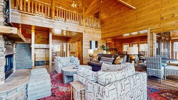 TV, fireplace, foosball, offices