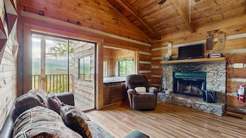 电视、壁炉、DVD 播放器、办公室