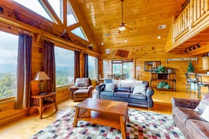 TV, fireplace, video games, DVD player - Charming Cabin, Sleeps 4, Mtn Views, Hot Tub, Games (Pigeon Forge)