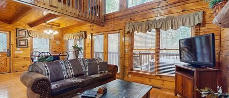 TV, fireplace, DVD player