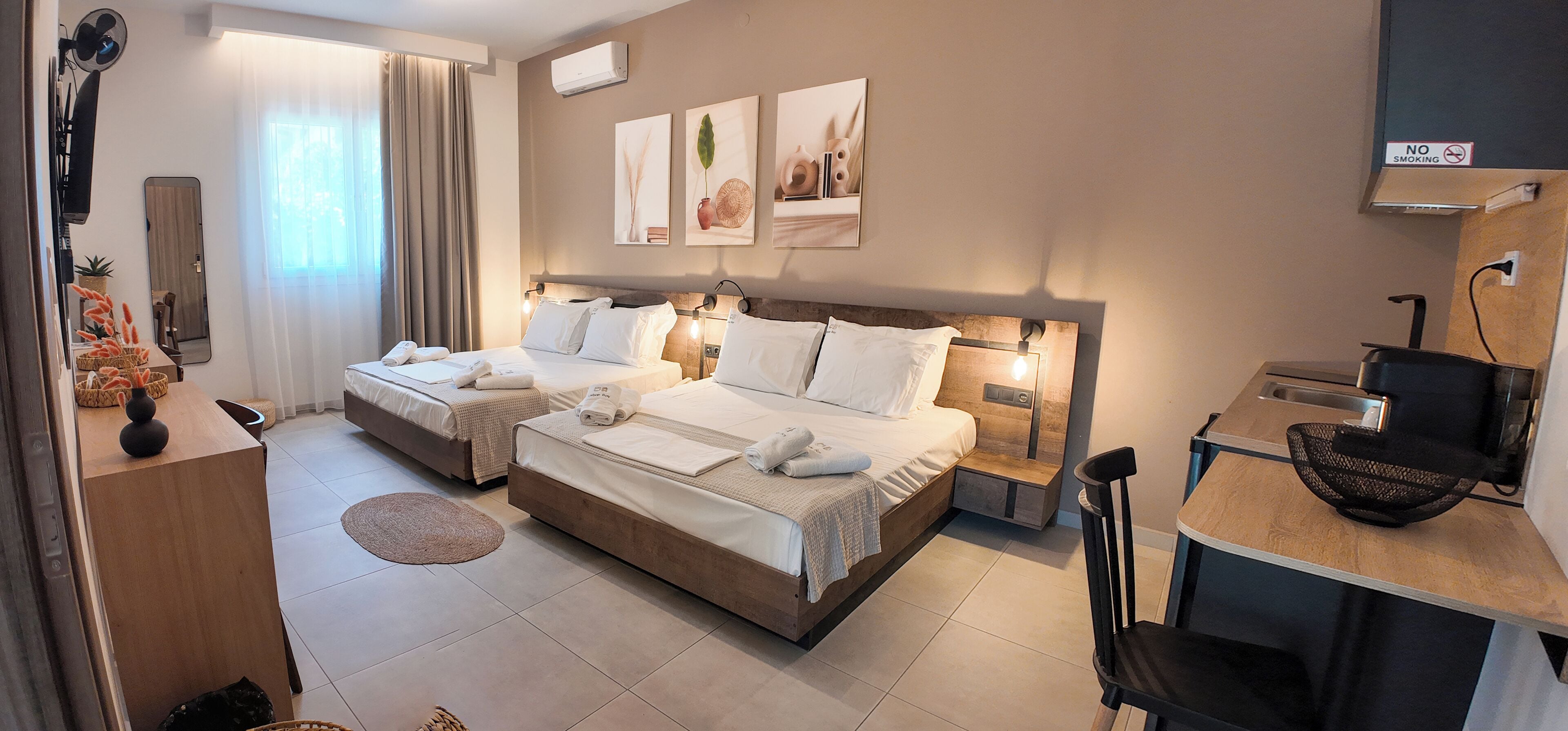 ファミリー スタジオ | 遮光カーテン、防音設備、アイロン / アイロン台、WiFi (無料)