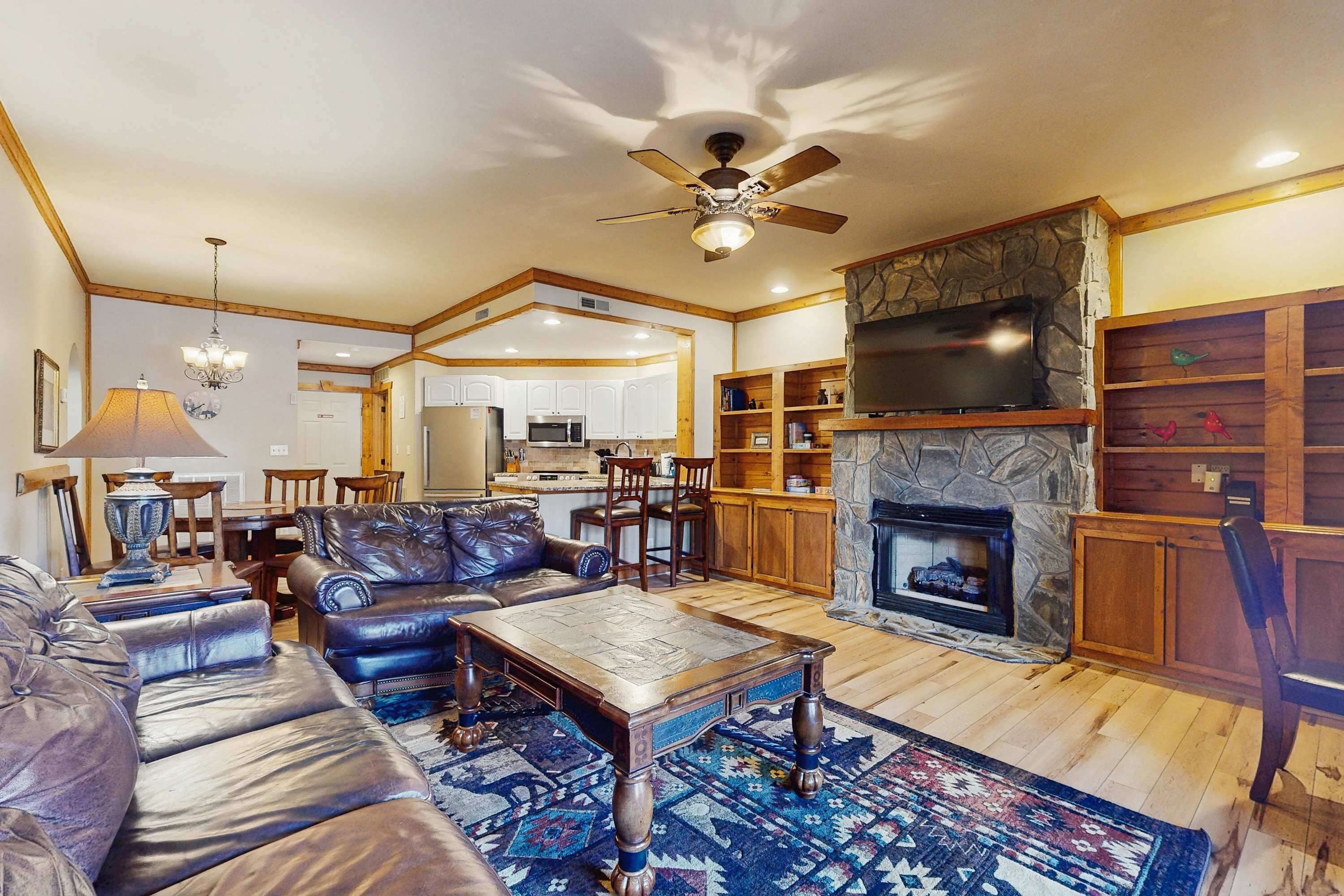 TV, fireplace, offices