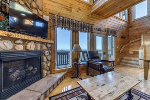 TV, fireplace, DVD player, stereo