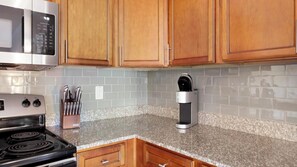 Fridge, dining tables