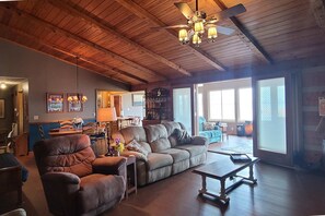 Télévision, cheminée, espaces bureaux