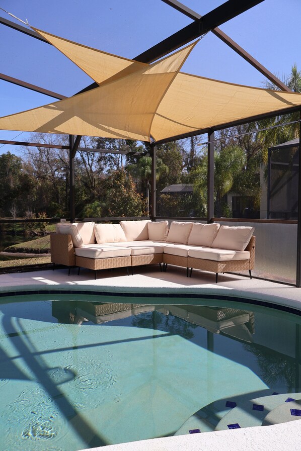 Pool - modern 4BR Disney area with private/lighted pool (Davenport)