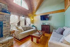 Fernseher, Kamin, DVD-Player, Arbeitsbereiche